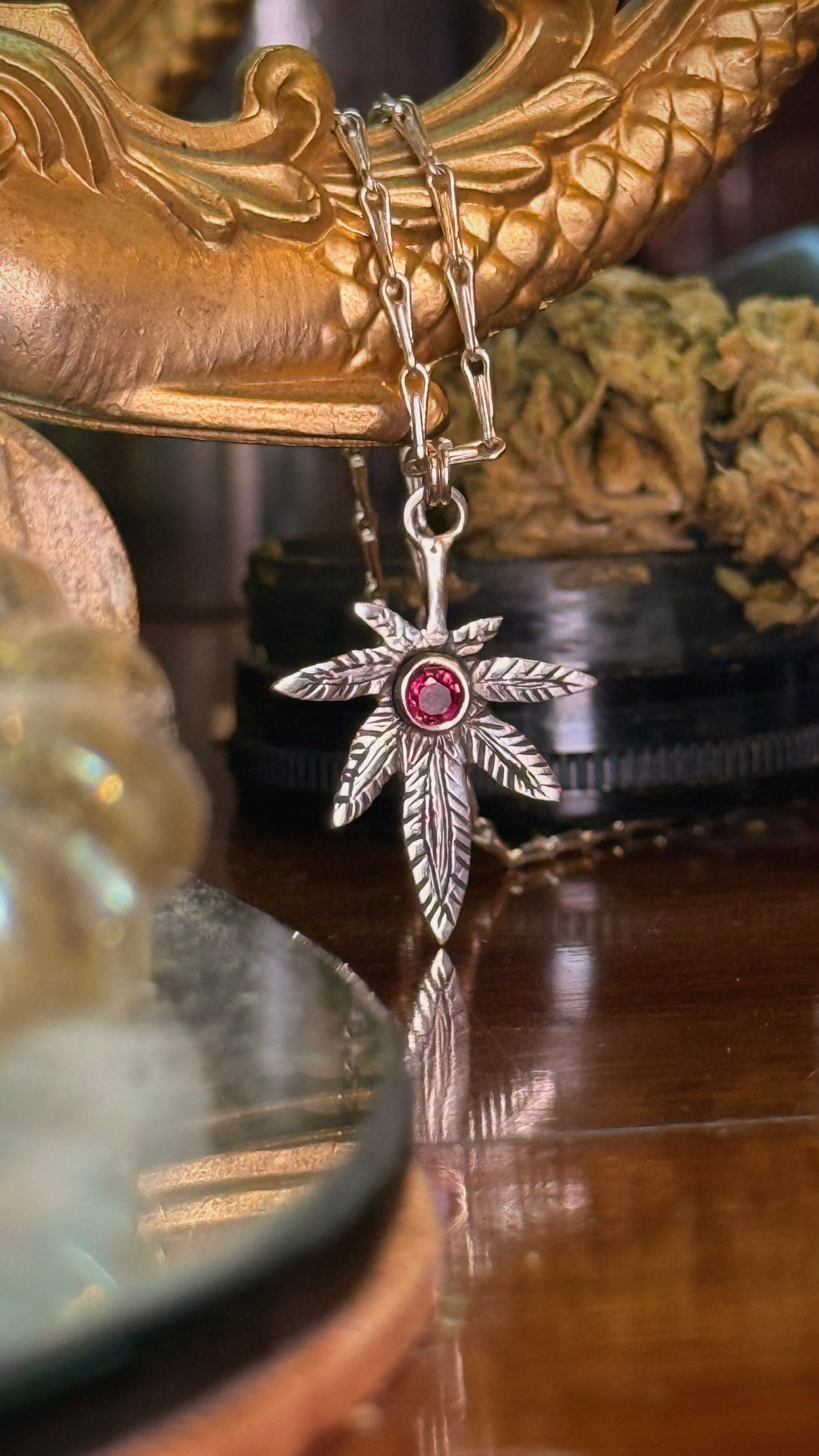 Ganja 420 .925 Sterling Silver Necklace