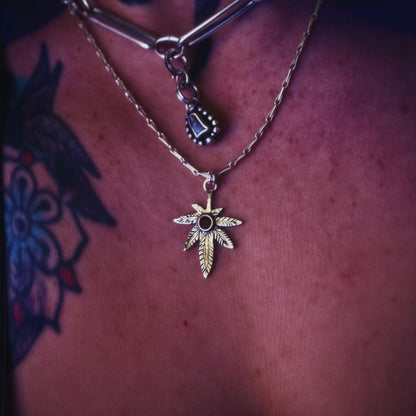 Ganja 420 .925 Sterling Silver Necklace