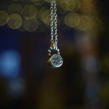 Ocean Blue Mini Opal Pendant and Chain