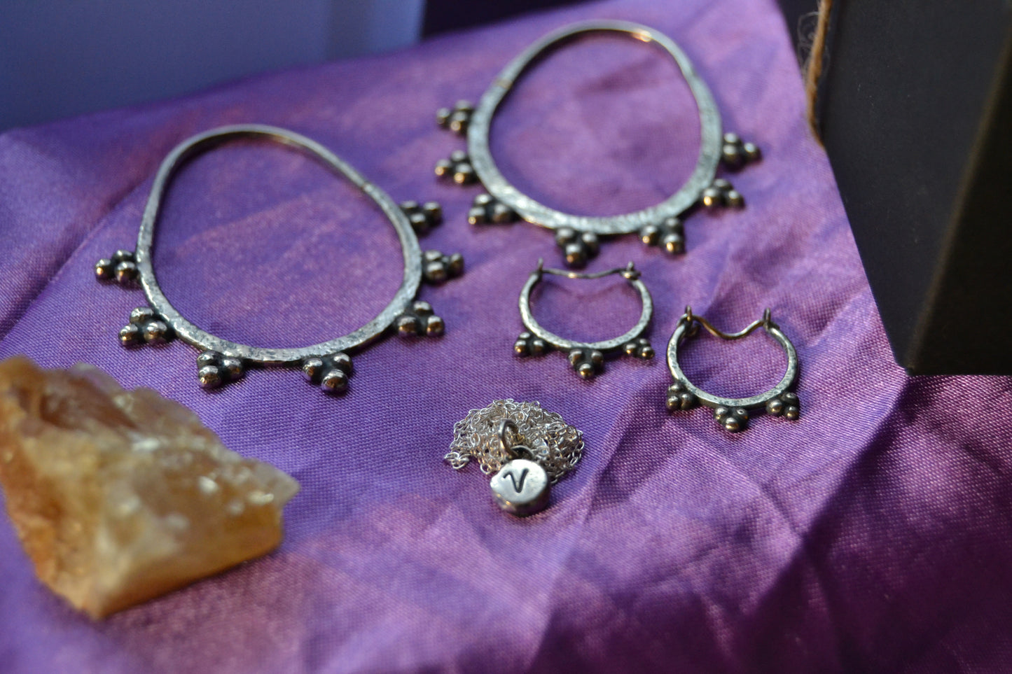 Boho Hooped .925 Sterling Silver Earrings