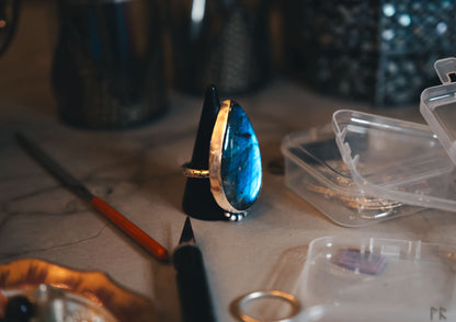 Labradorite Star Scattered .925 Sterling Silver Ring