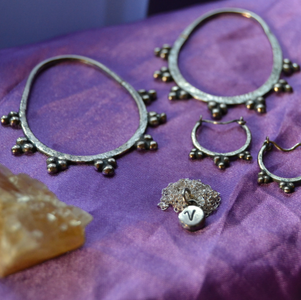 Boho Hooped .925 Sterling Silver Earrings