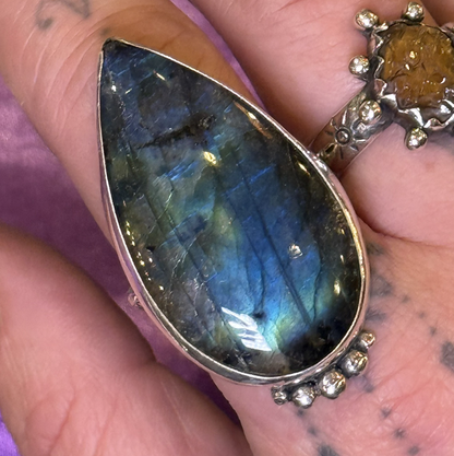Labradorite Star Scattered .925 Sterling Silver Ring